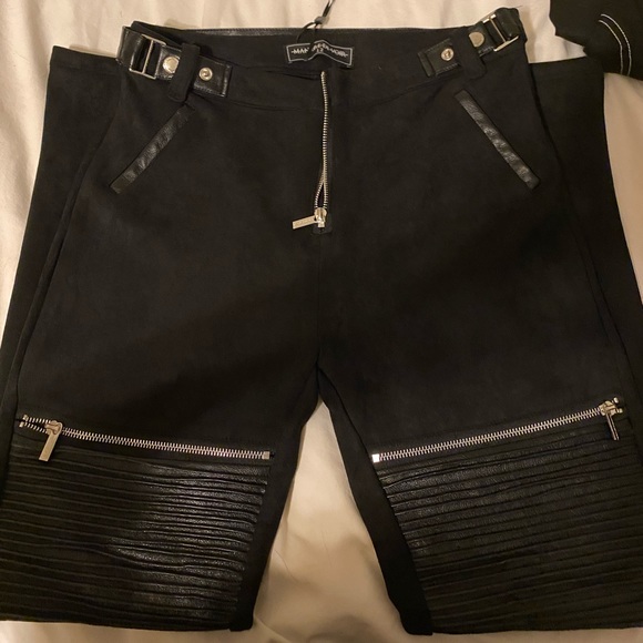 Maniere de voir rubbed faux suede biker leggings - Picture 2 of 8